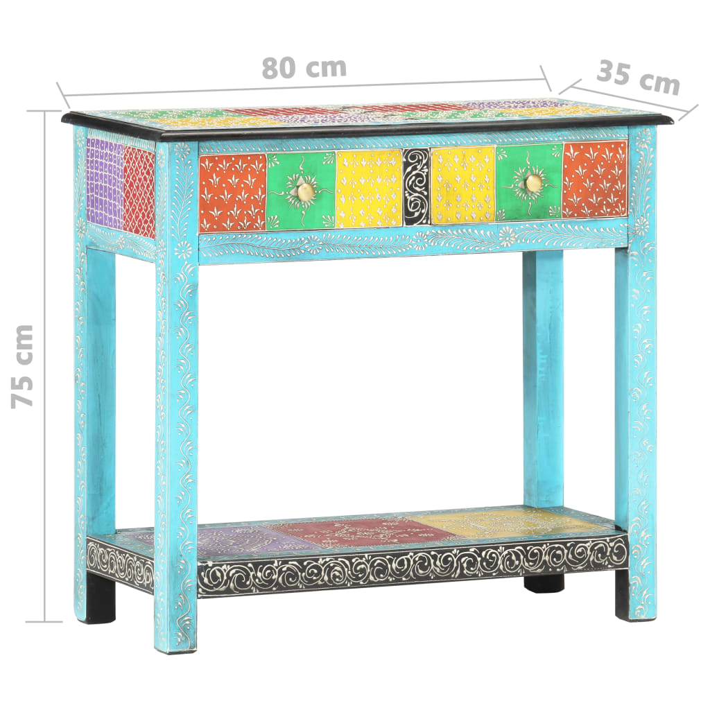 Hand Painted Console Solid Mango Wood Multicolour 286160