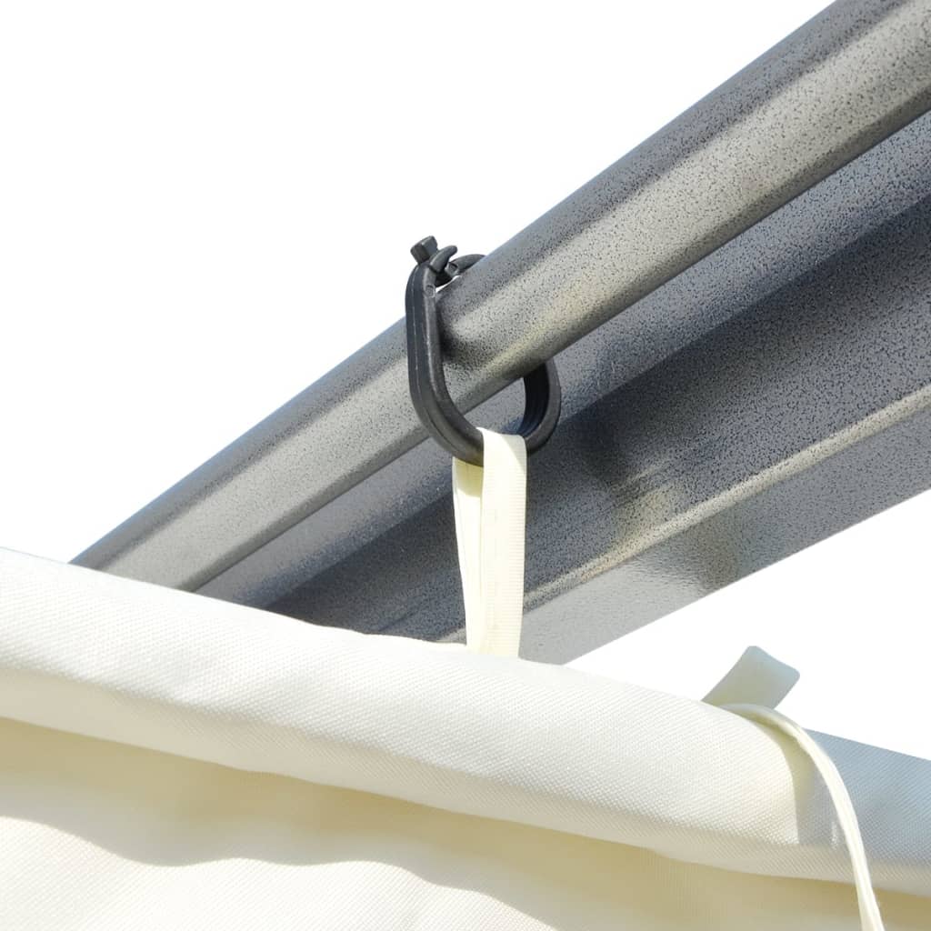 Pergola With Adjustable Roof Cream Steel White 49323
