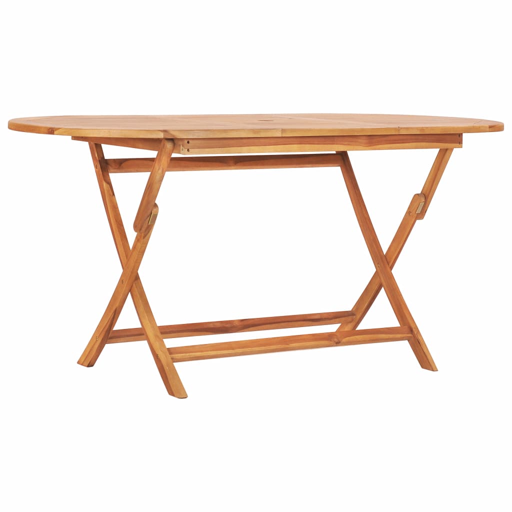 Folding Bistro Table Solid Teak Wood Brown 48996