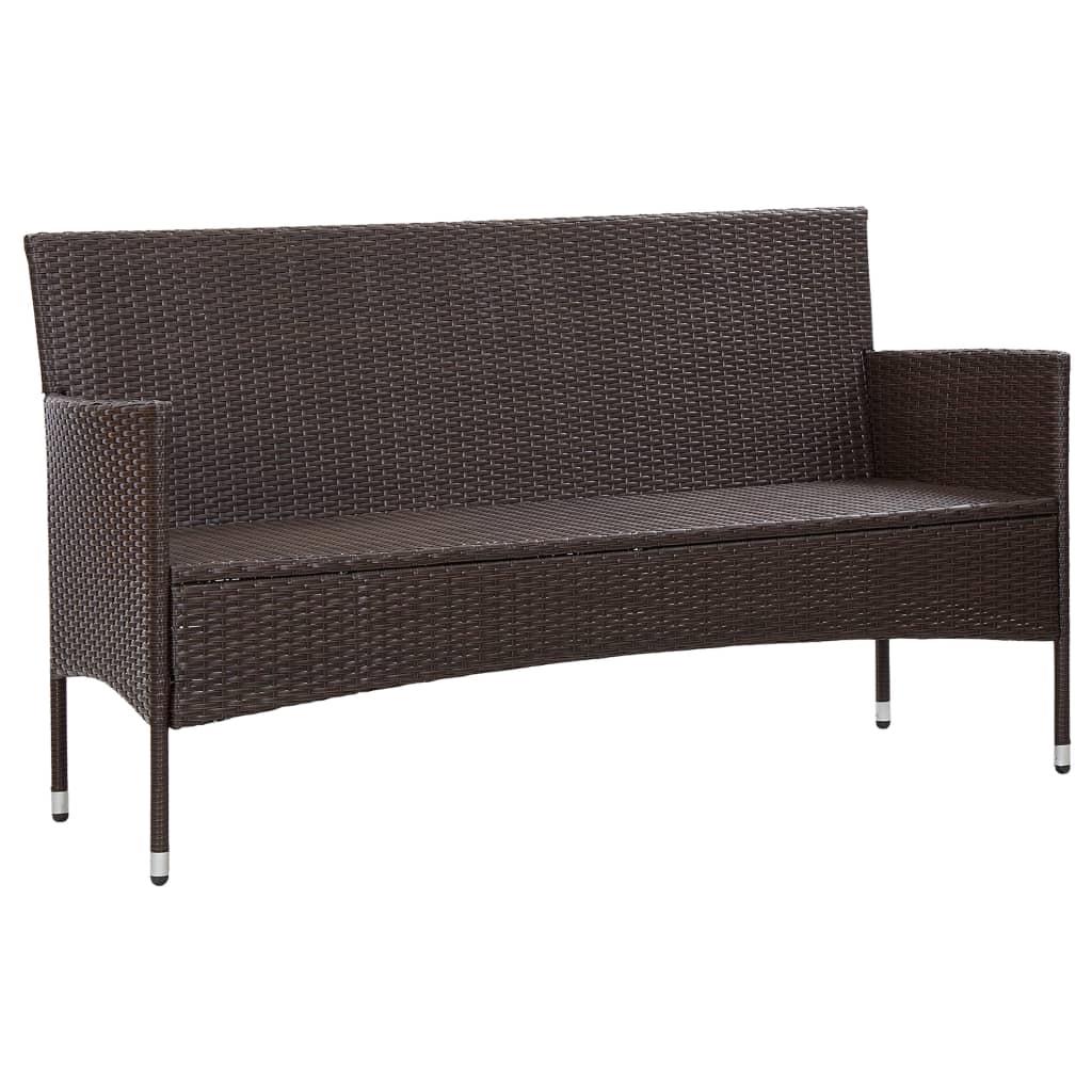 Seater Patio Sofa With Cushions Poly Rattan Brown 45896