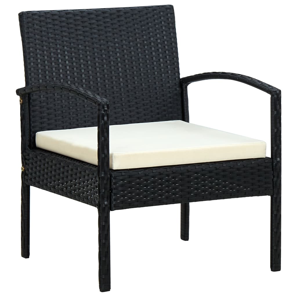 Patio Chair With Cushion Poly Rattan Brown 45794