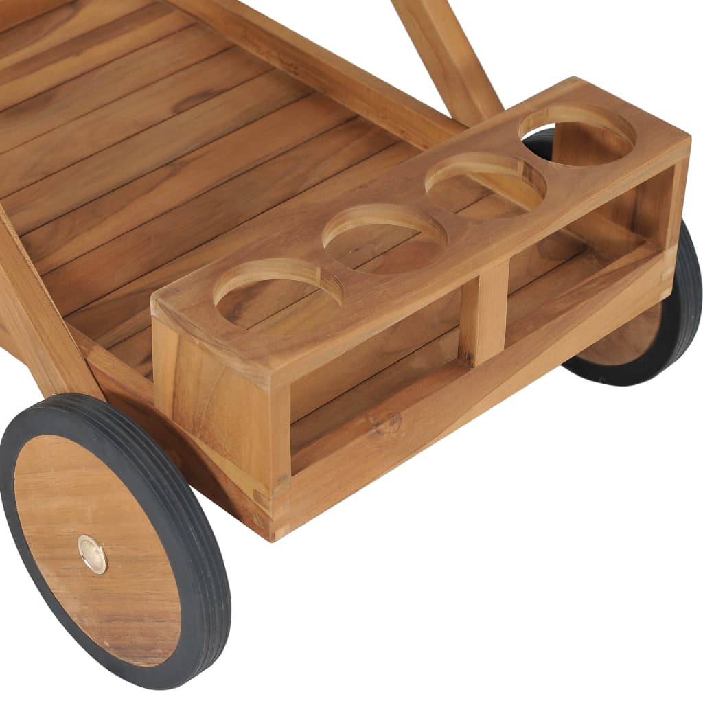 Tea Trolley Solid Teak Wood Brown 49425