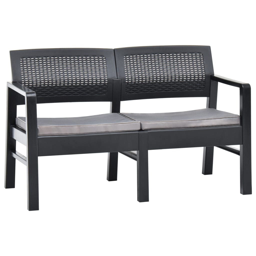 Seater Patio Bench With Cushions Plastic White 48821