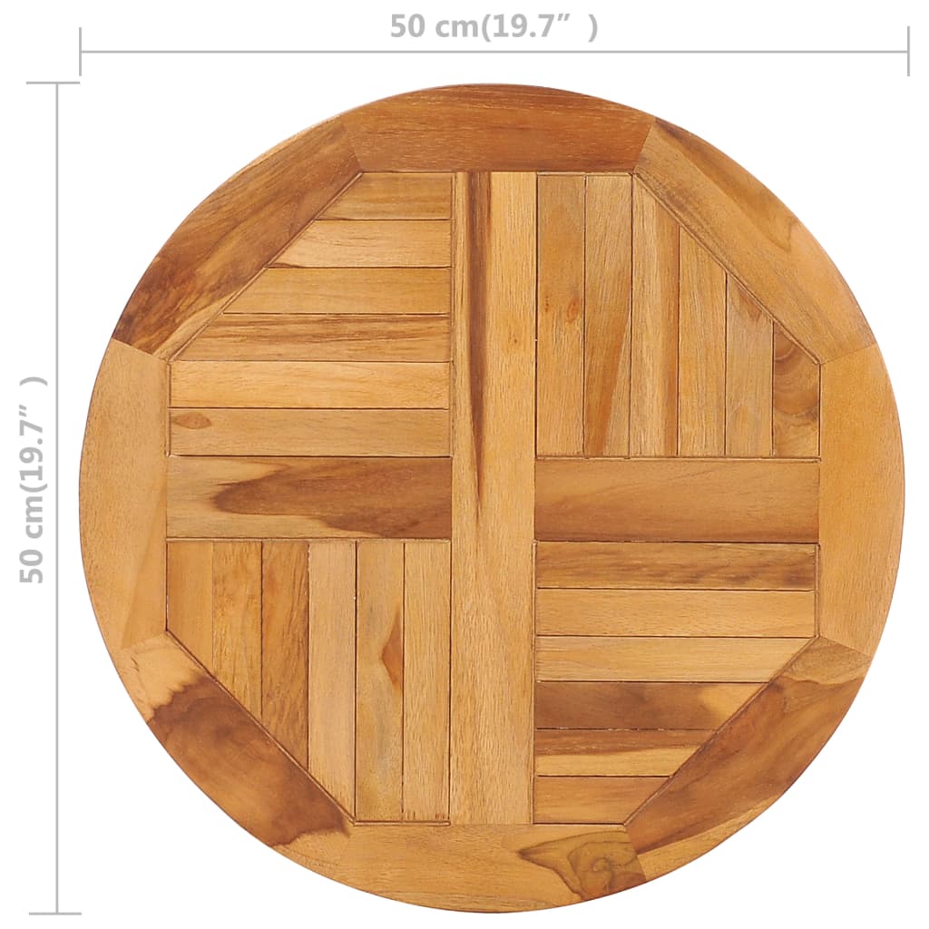 Rotating Table Disk Solid Teak Wood Brown 49386