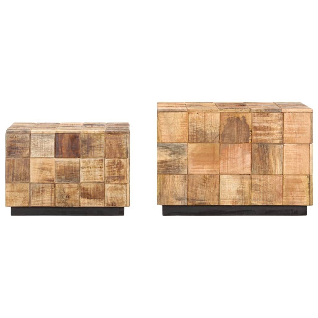 Coffee Tables With Block Design Rough Mango Wood Bro 286435