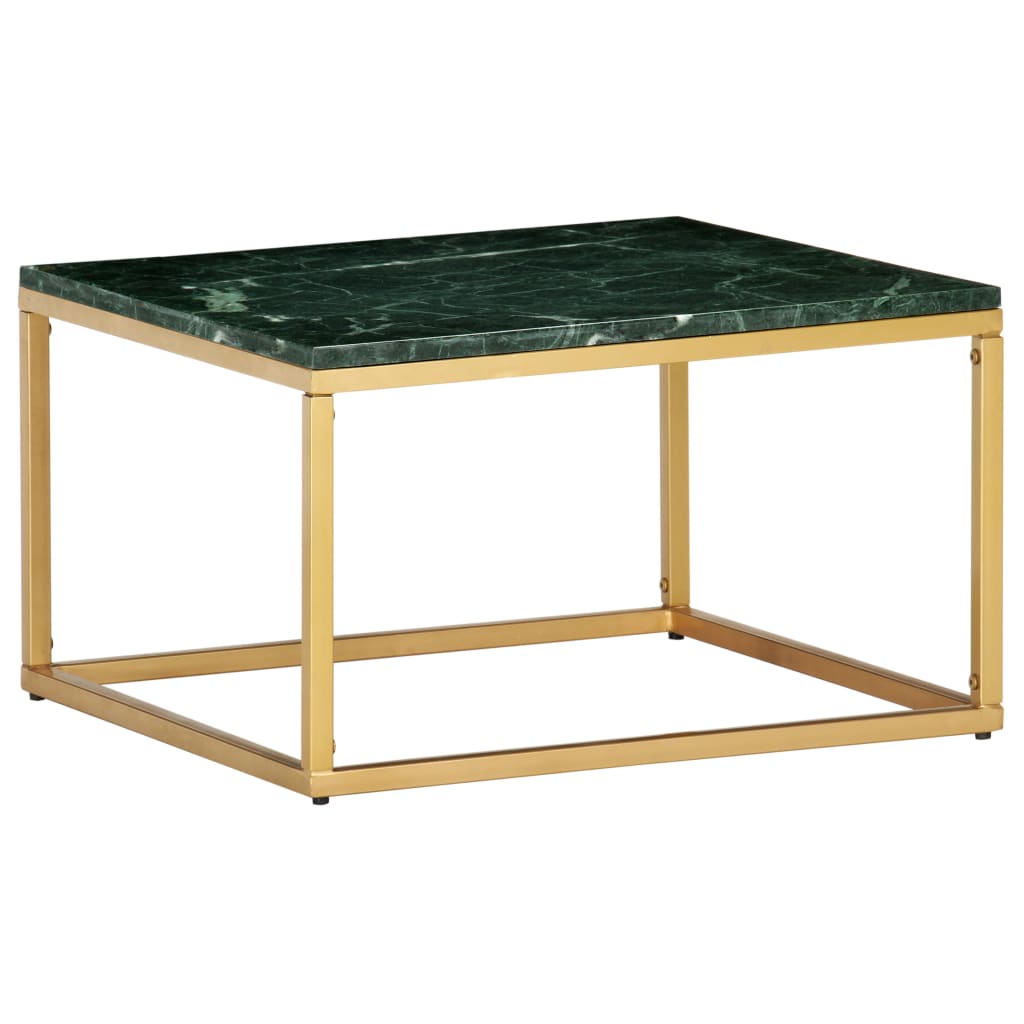 Coffee Table Real Stone With Marble Texture Green 286440