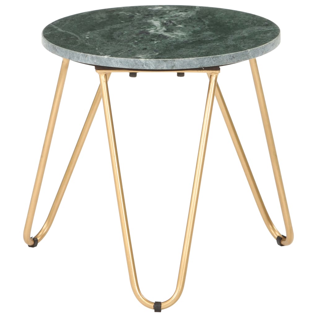 Coffee Table Real Stone With Marble Texture Green 286440