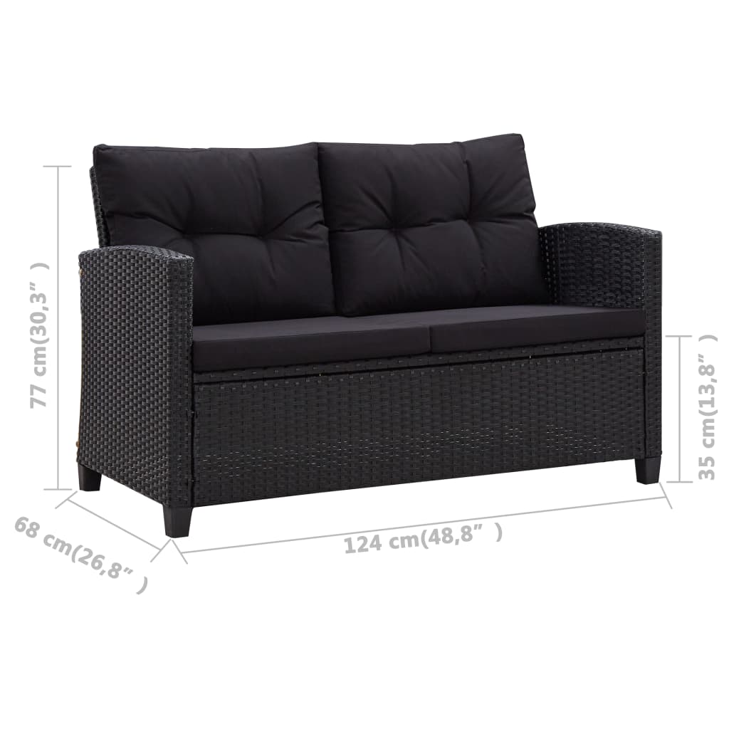 Patio Sofa Set With Cushions Poly Rattan Dark Gray G 46150