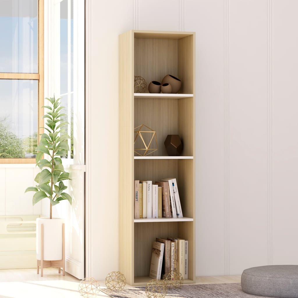 Book Cabinet And Sonoma Oak White 800950