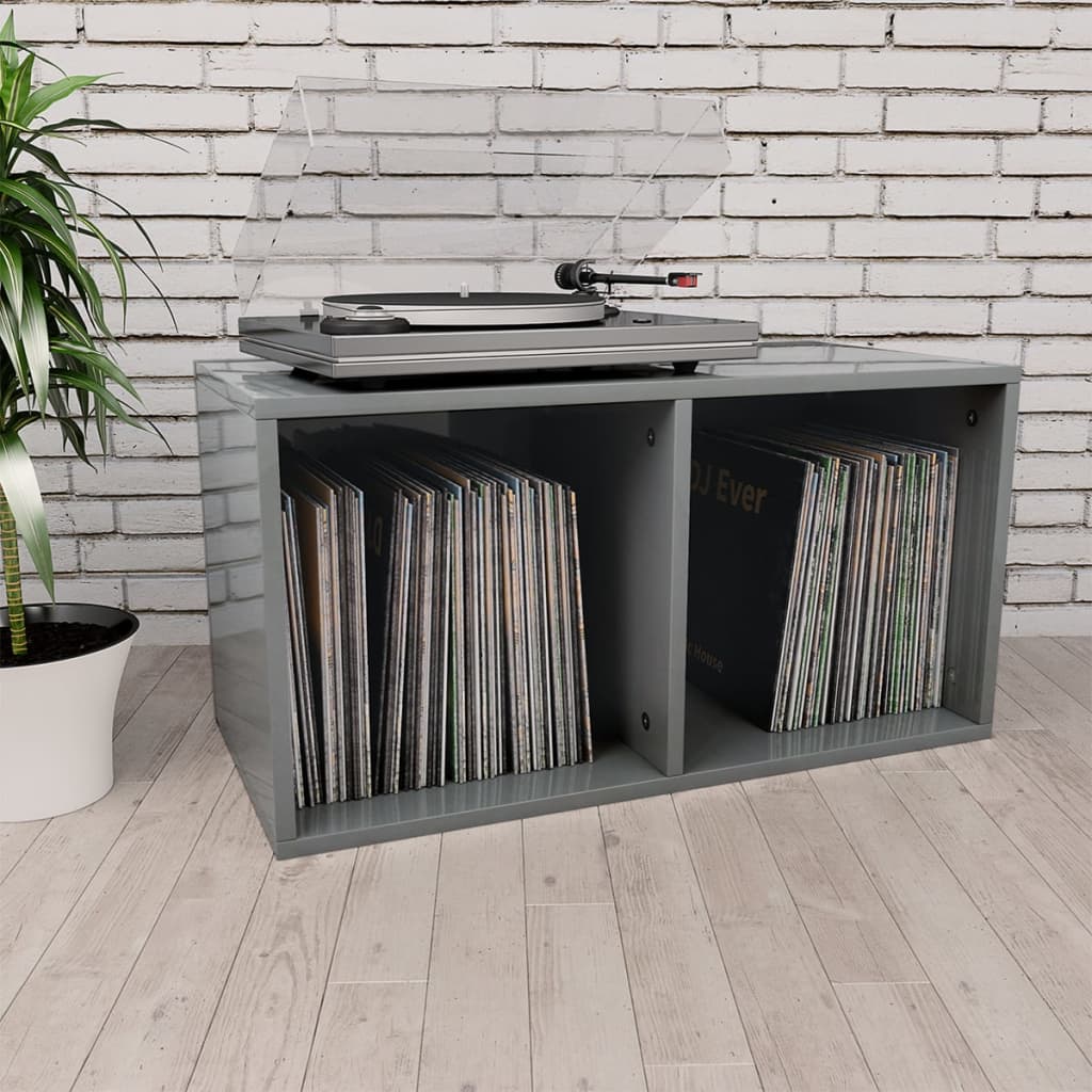 Vinyl Storage Box High Gloss Gray Grey 802020