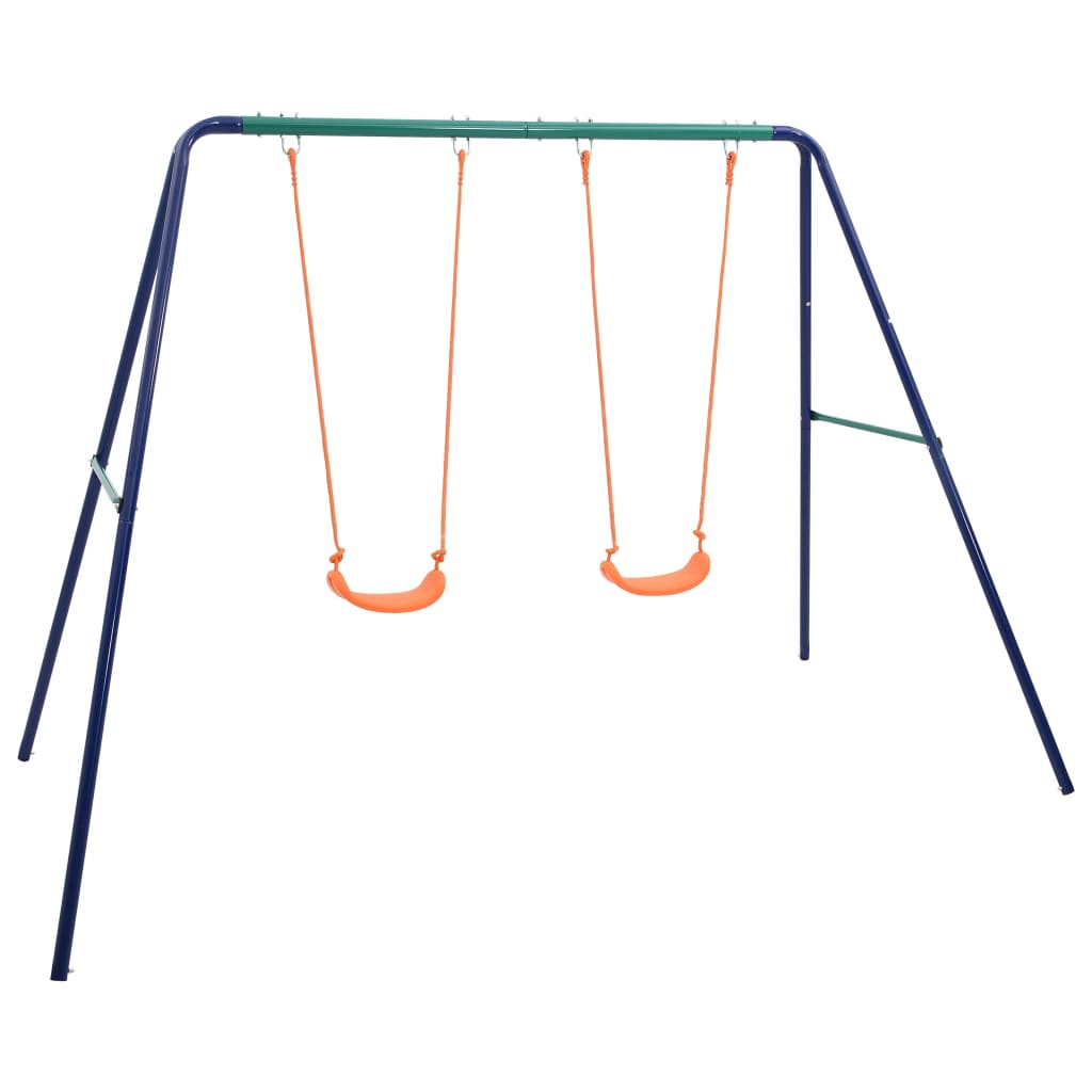 Swing Set With Gymnastic Rings And Seats Steel Orang 92315