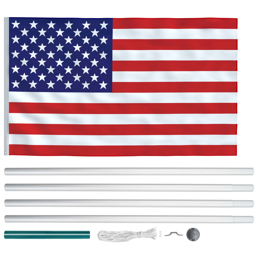 Us Flag And Pole Aluminum 3053324