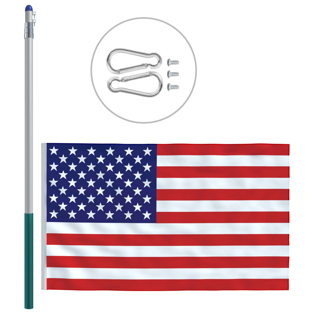 Us Flag And Pole Aluminum 3053354