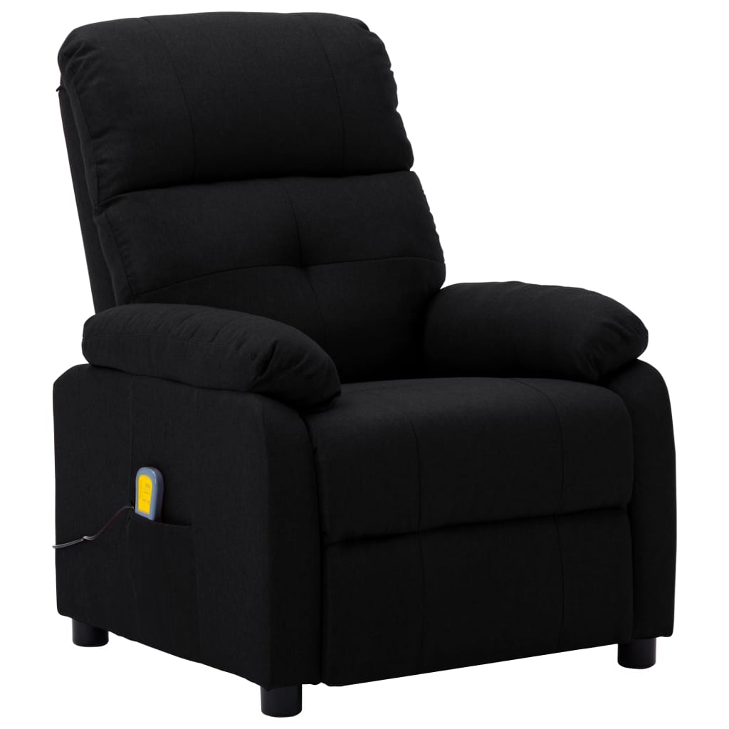 Massage Recliner Chair Fabric Black 289674