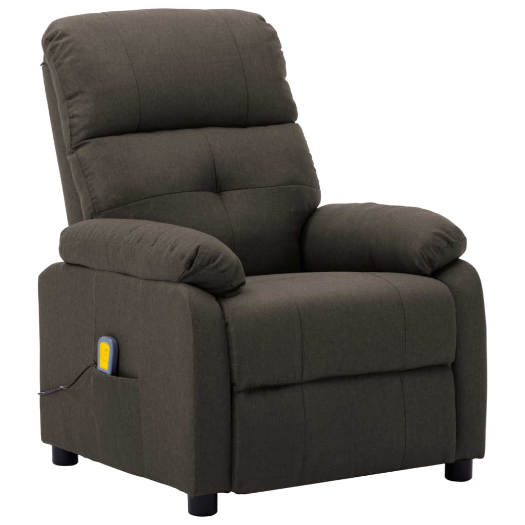 Massage Recliner Chair Fabric Taupe 289680