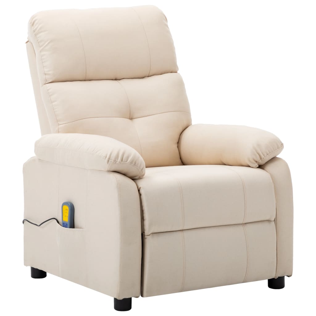 Massage Recliner Chair Fabric Taupe 289680