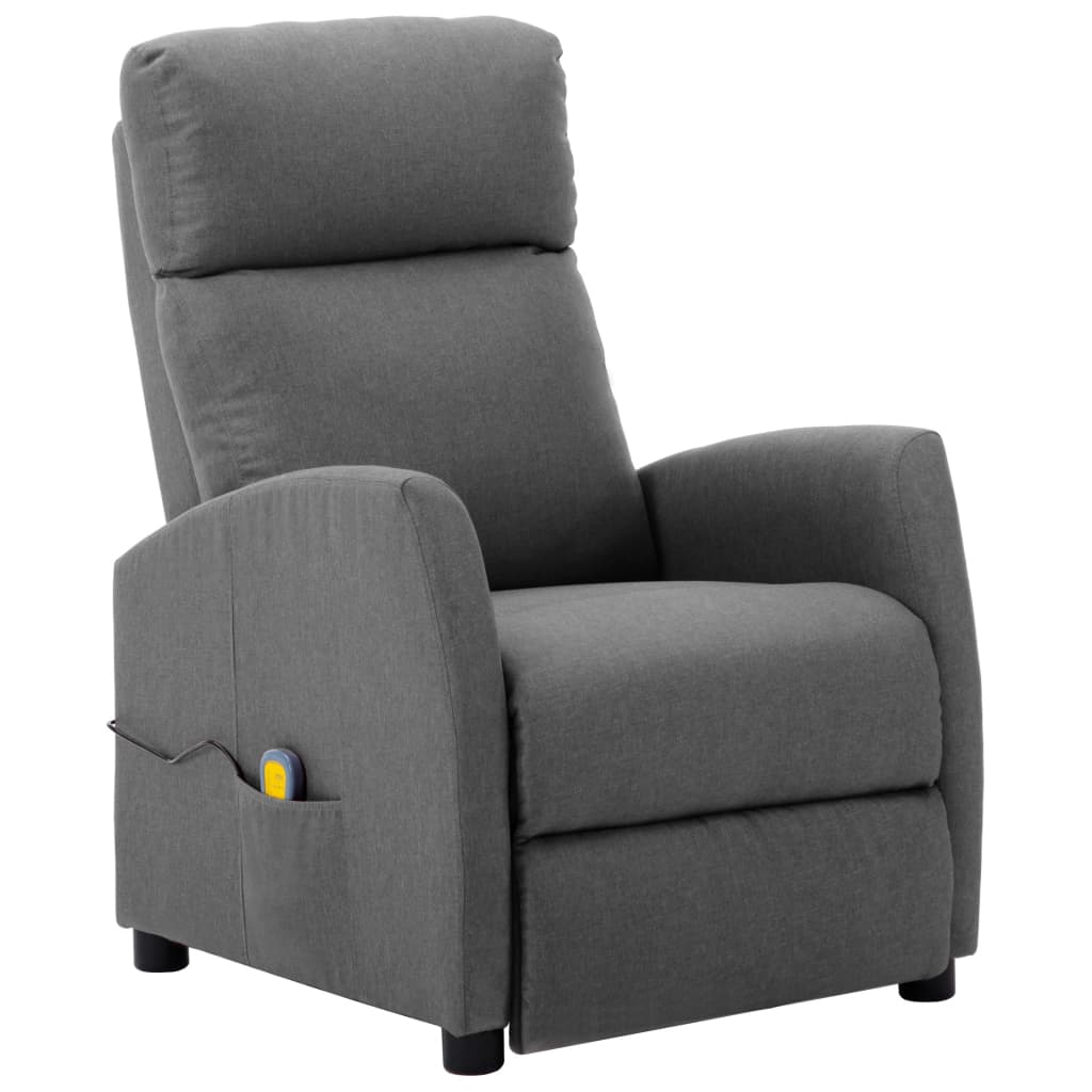 Massage Reclining Chair Light Gray Fabric Grey 289706