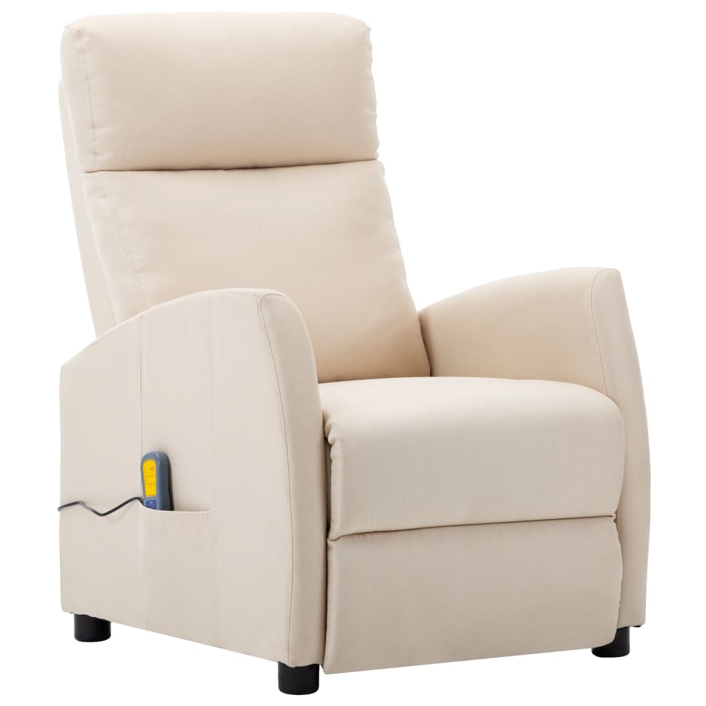 Massage Reclining Chair Dark Fabric Brown 289711