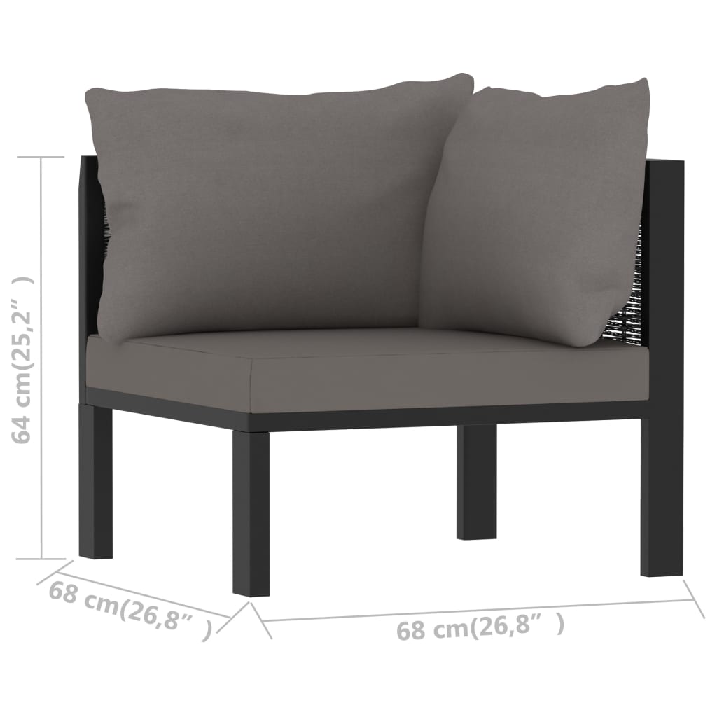 Sectional Sofa With Cushion Poly Rattan Anthracite 49395