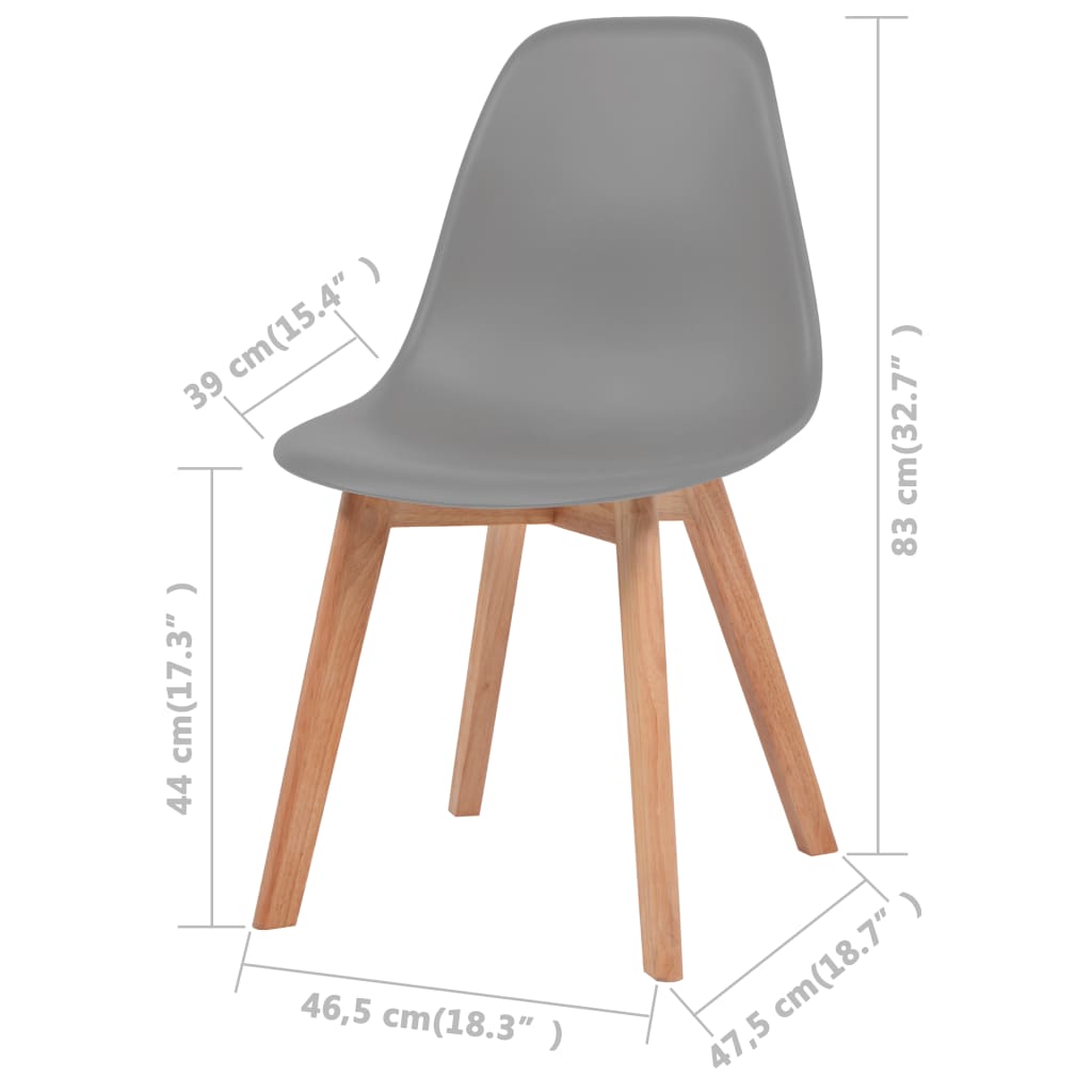 Dining Chairs Gray Plastic Grey 288380