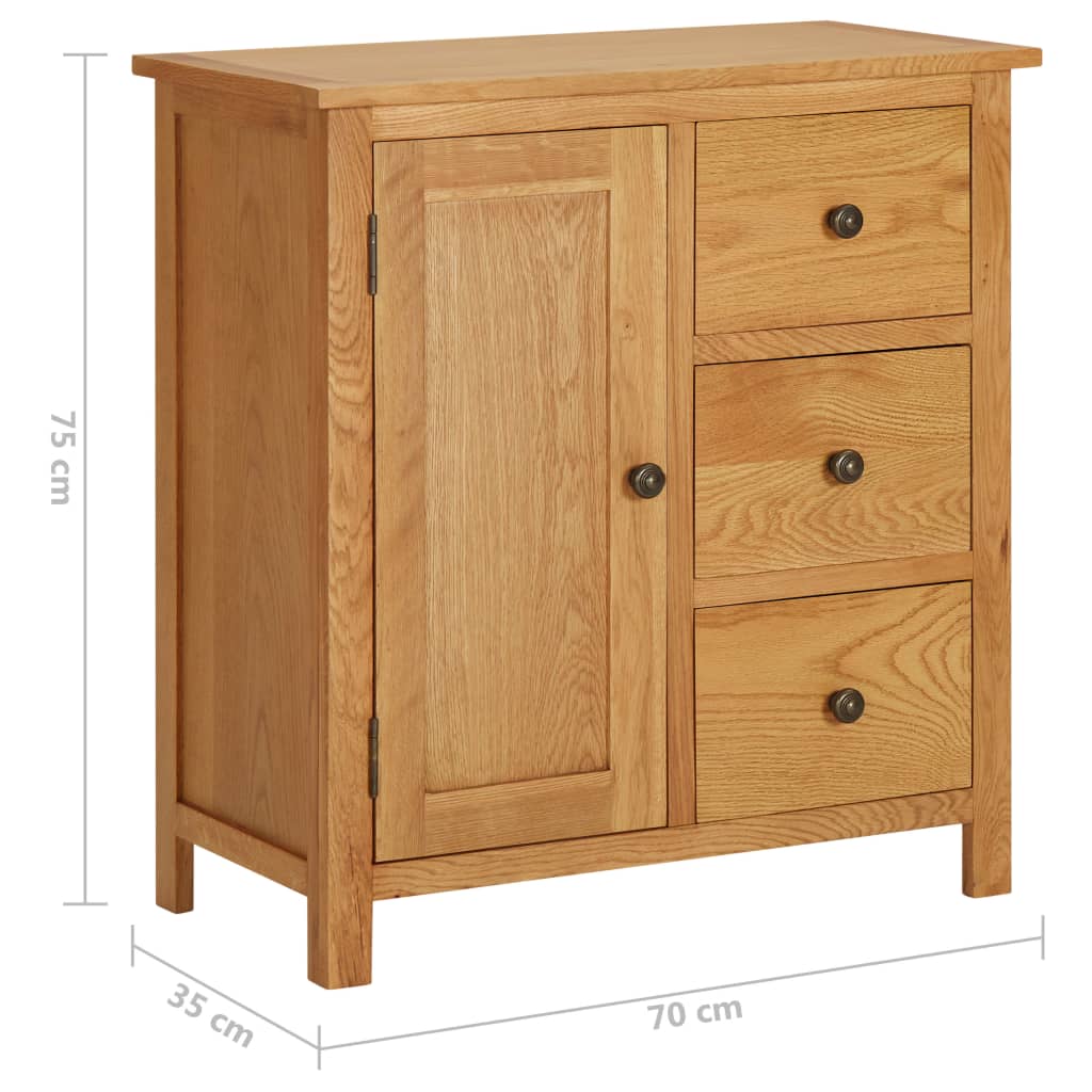 Cupboard Solid Oak Wood Brown 289188