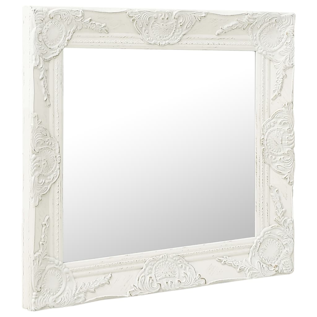 Wall Mirror Baroque Style Silver 320310