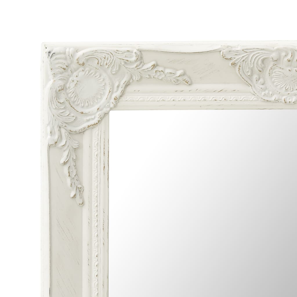 Wall Mirror Baroque Style White 320320