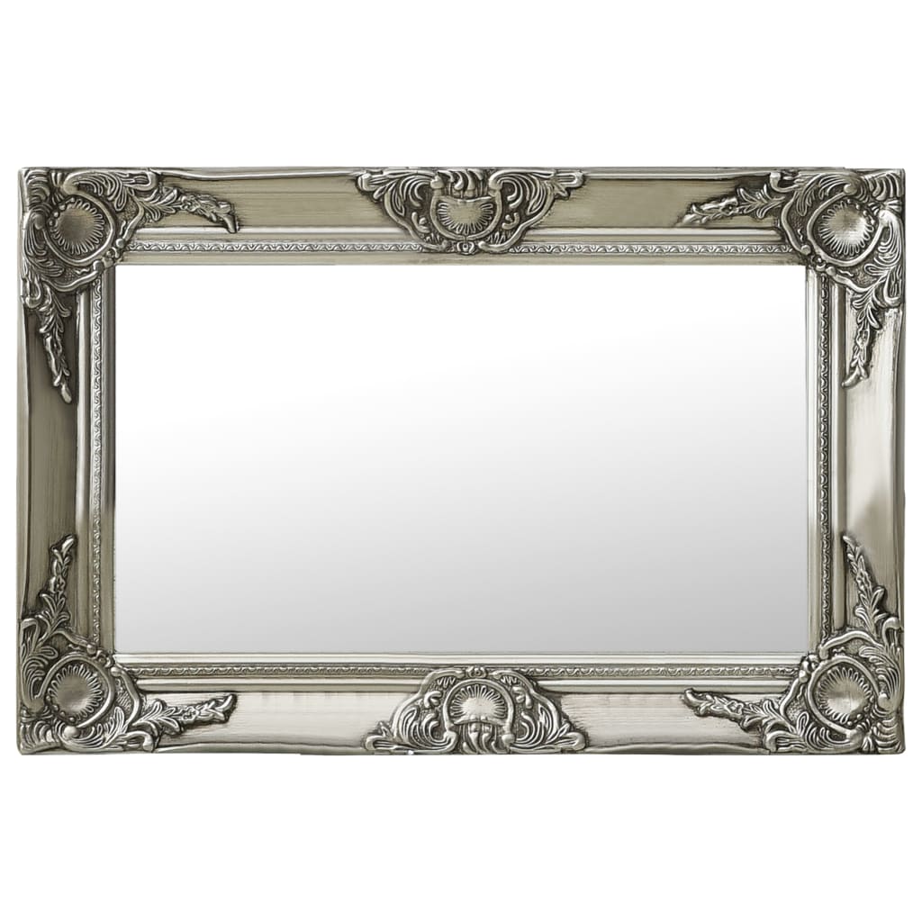 Wall Mirror Baroque Style Silver 320330