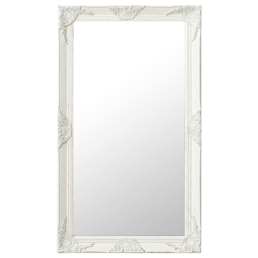 Wall Mirror Baroque Style White 320340