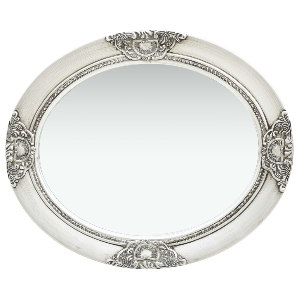 Wall Mirror Baroque Style Silver 320350
