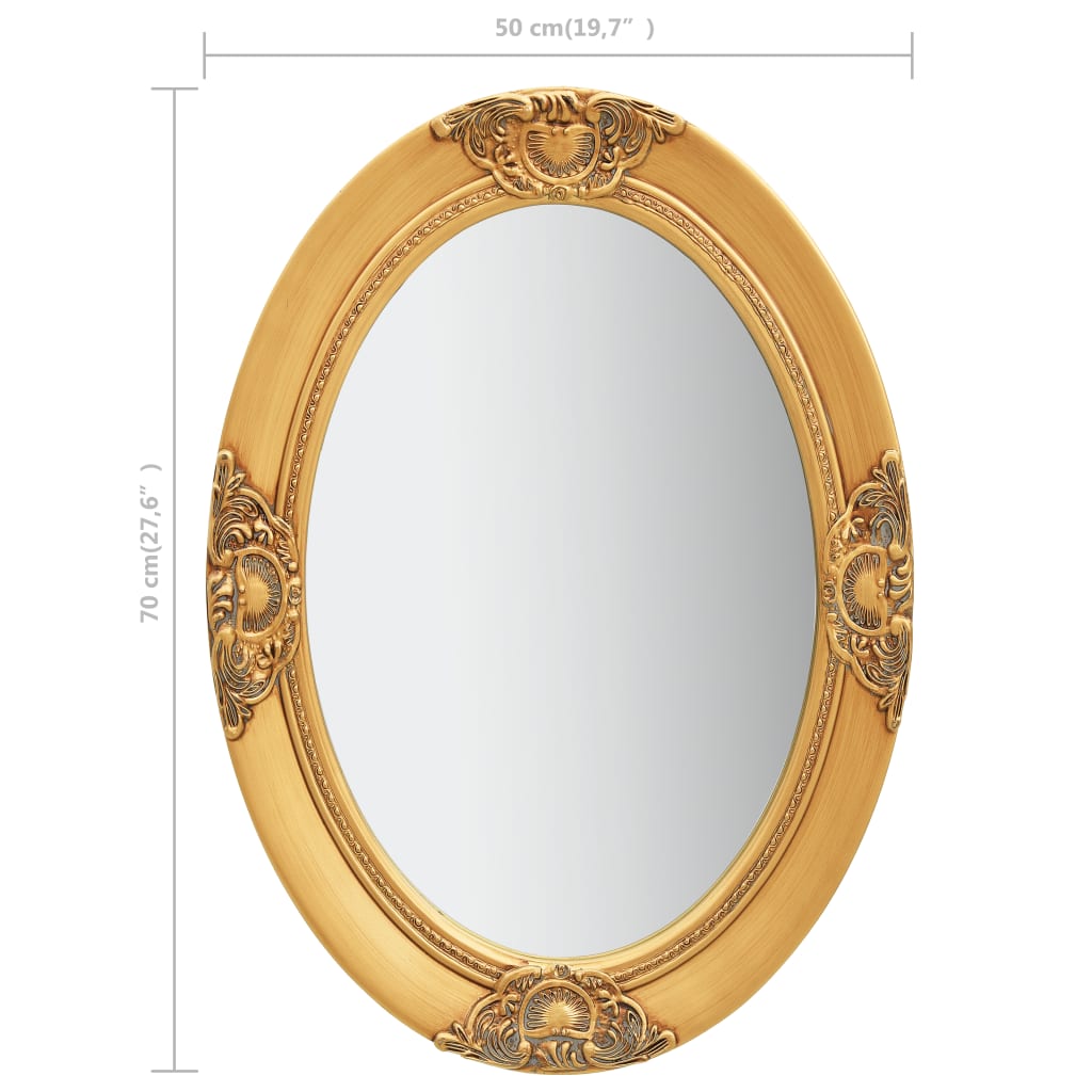 Wall Mirror Baroque Style Silver 320350