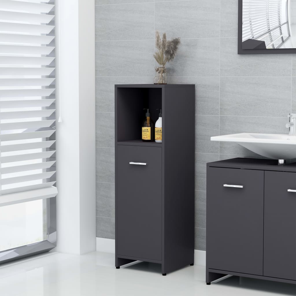 Bathroom Cabinet Gray Grey 802590