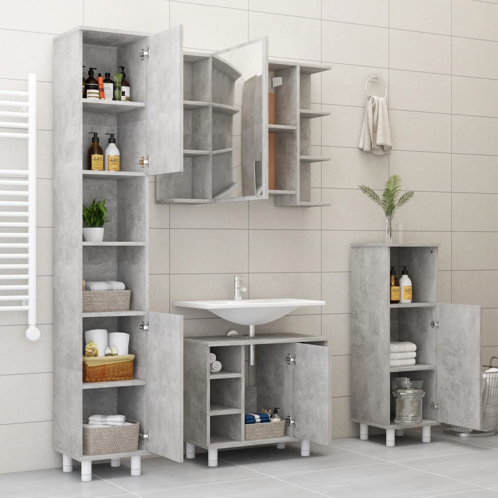Bathroom Mirror Cabinet Concrete Gray Grey 802610