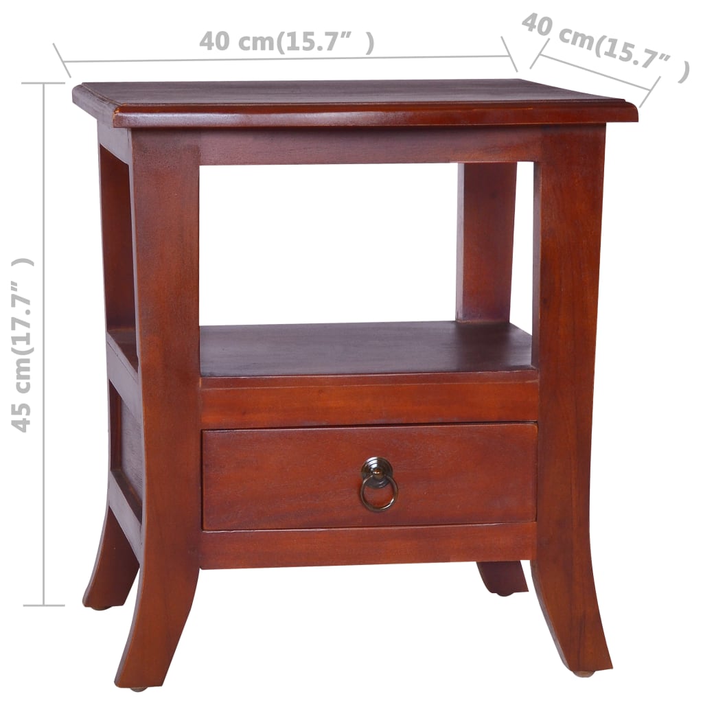 Bedside Cabinet Solid Mahogany Wood Brown 288861
