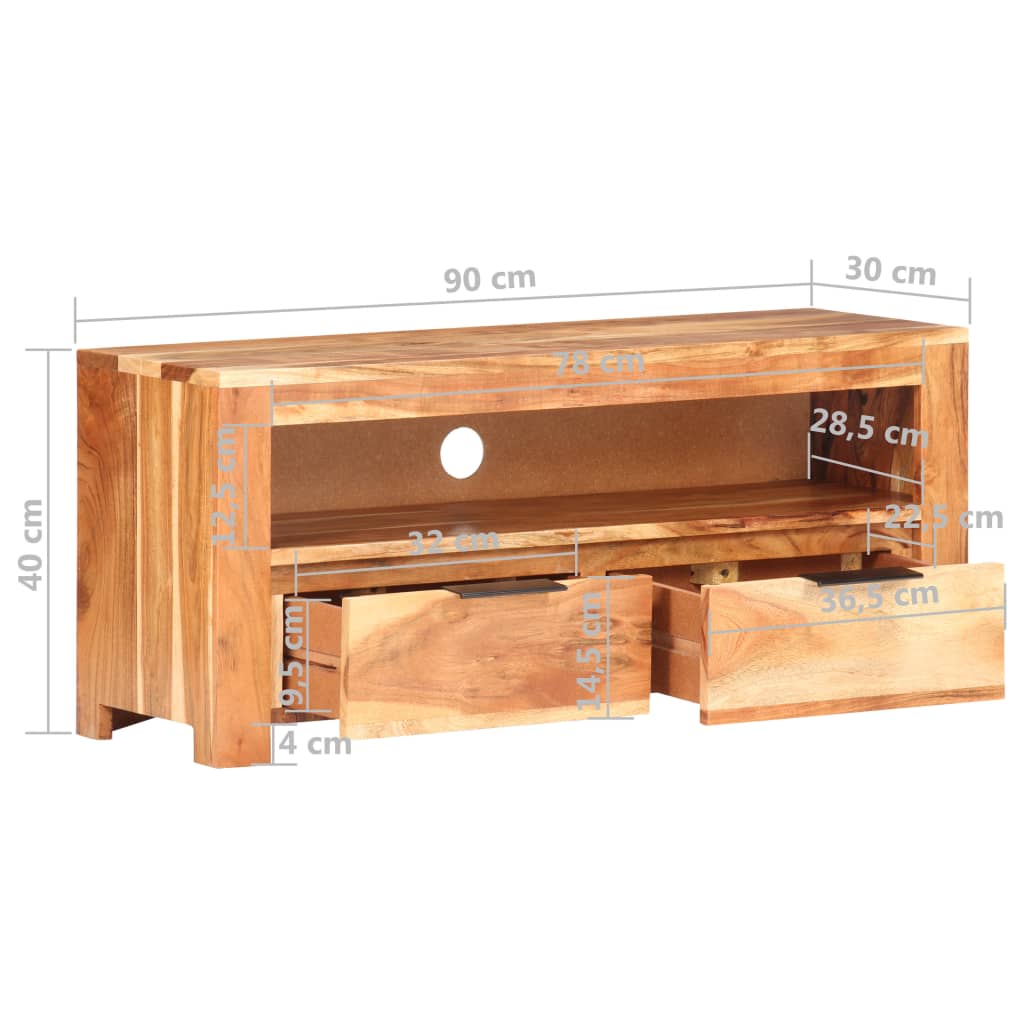 Tv Cabinet Solid Rough Mango Wood Brown 320203