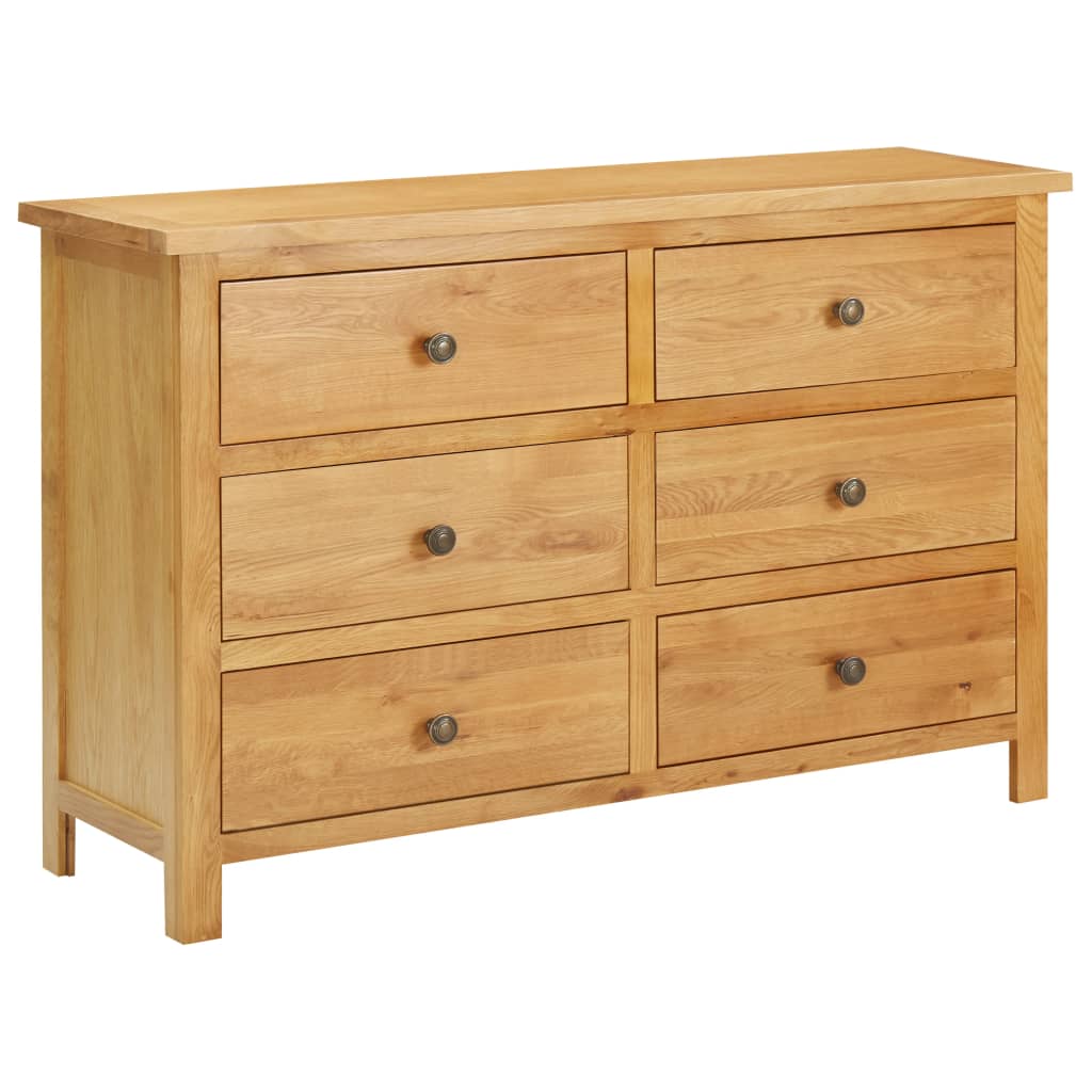Chest Of Drawers Solid Oak Wood Brown 289196
