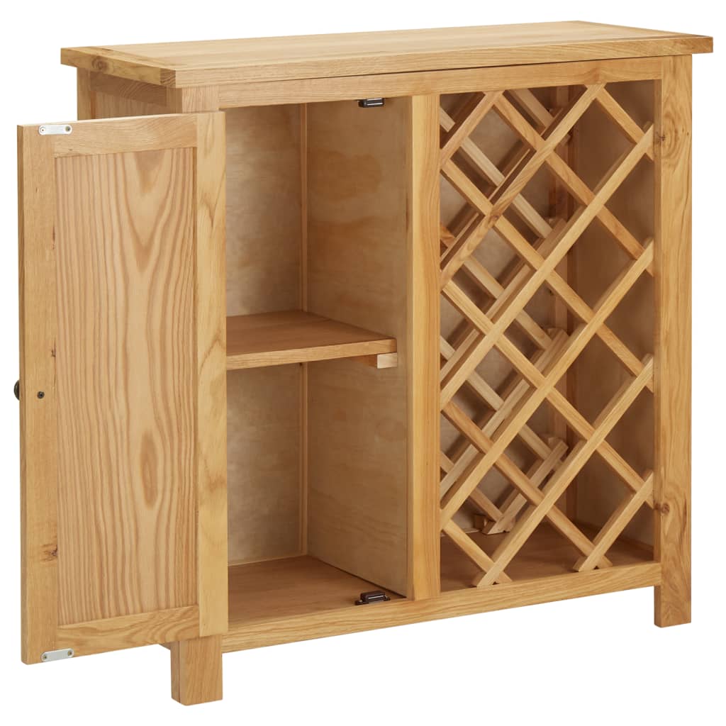 Wine Cabinet For Bottles Solid Oak Wood Brown 289200