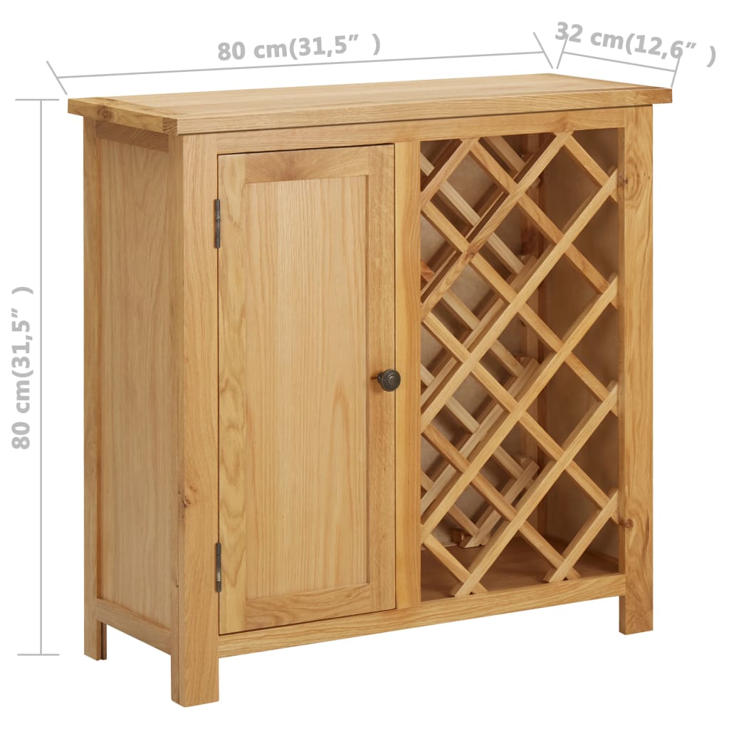 Wine Cabinet For Bottles Solid Oak Wood Brown 289200