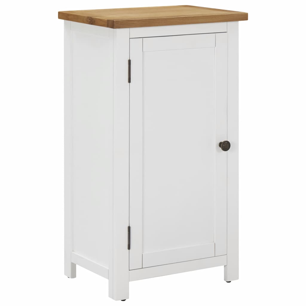 Cupboard Solid Oak Wood White 289208