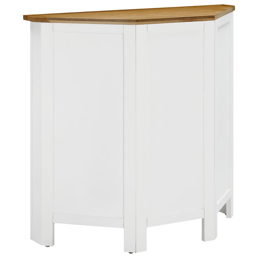 Corner Cabinet Solid Oak Wood White 289211