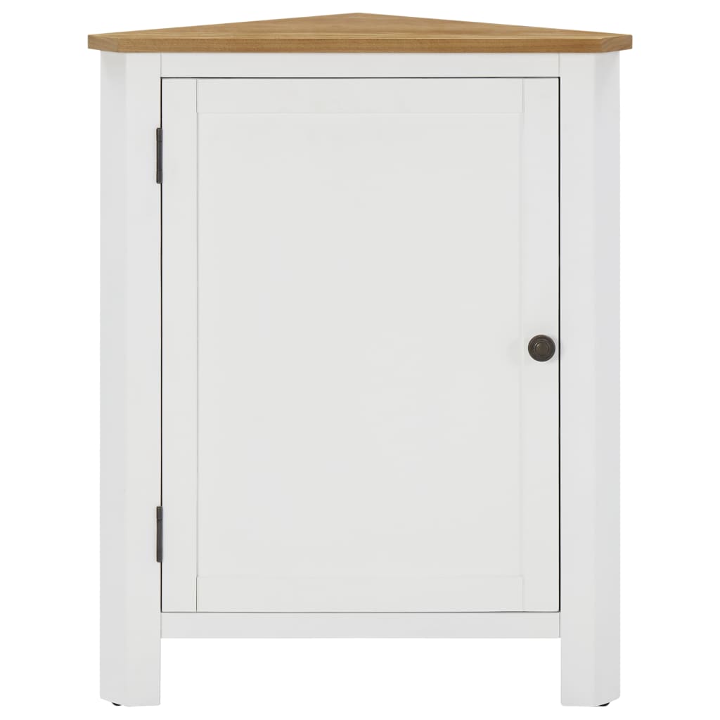 Corner Cabinet Solid Oak Wood White 289211