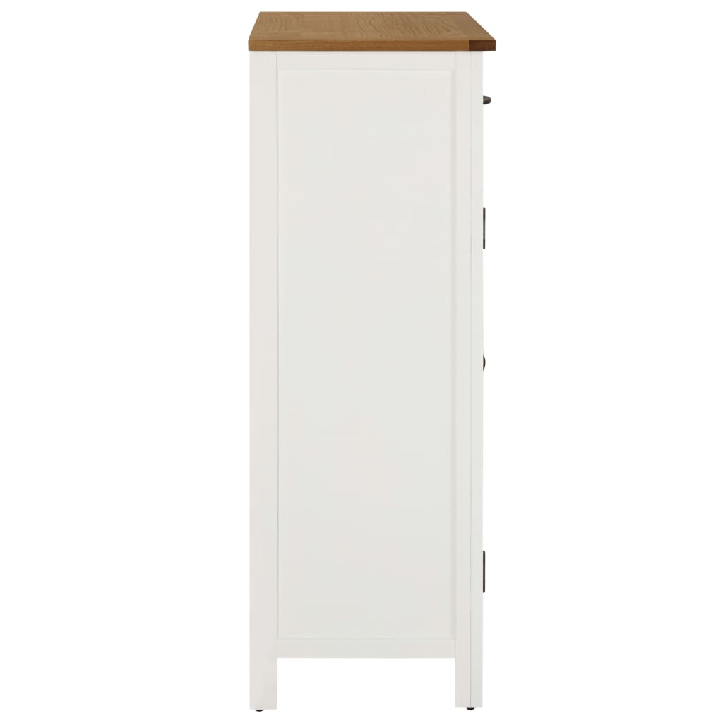Shoe Cabinet Solid Oak Wood White 289217