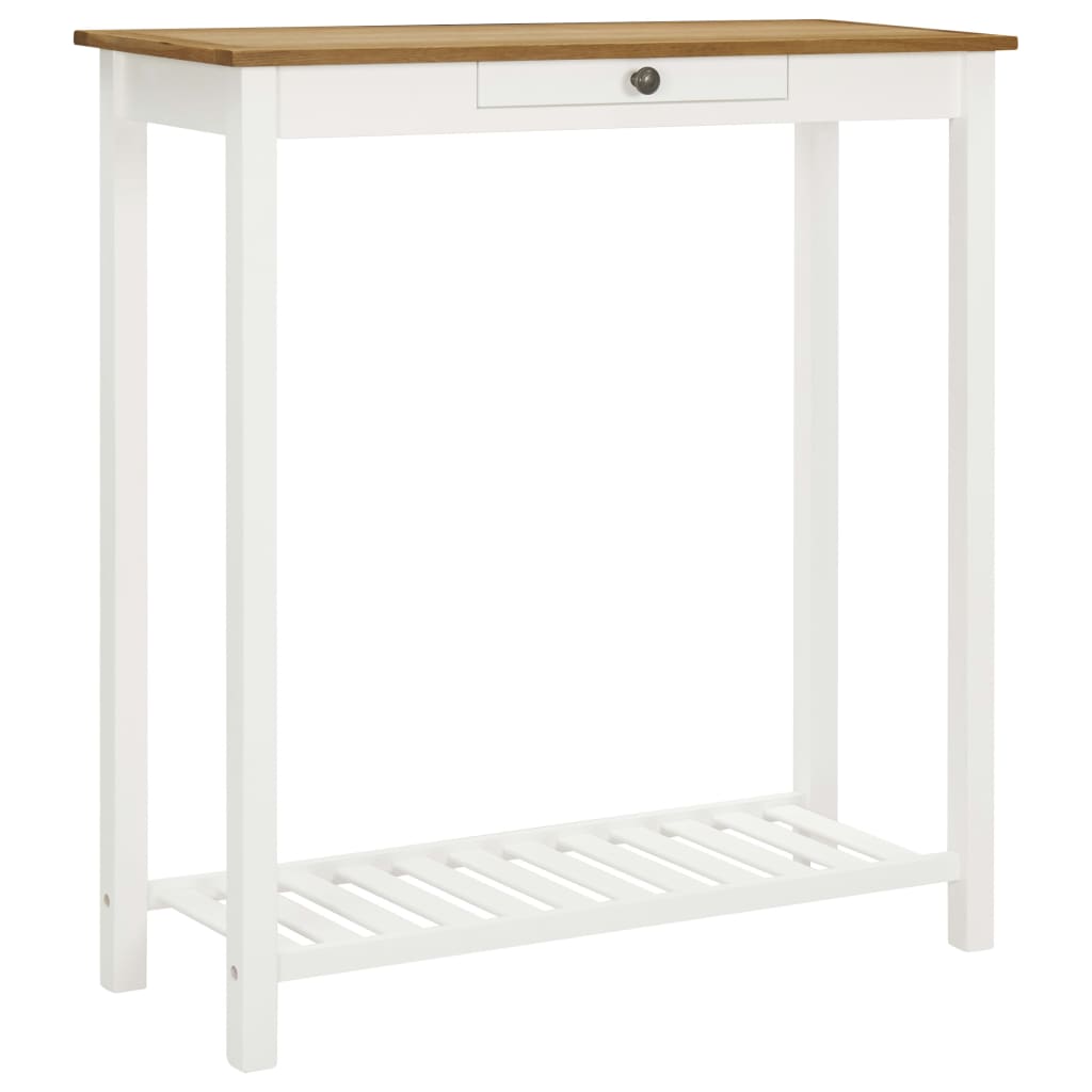 Bar Table Solid Oak Wood White 289218