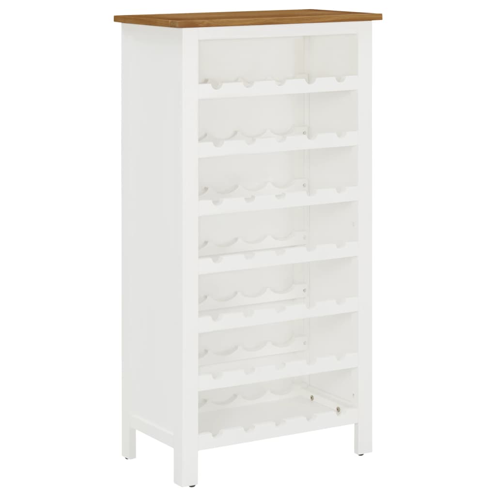 Wine Cabinet Solid Oak Wood White 289220