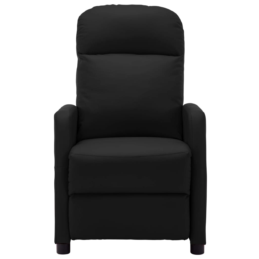 Reclining Chair Faux Leather Black 321352