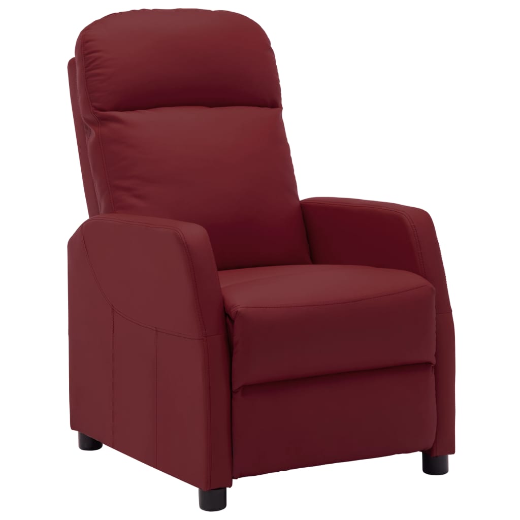 Reclining Chair Faux Leather Black 321352