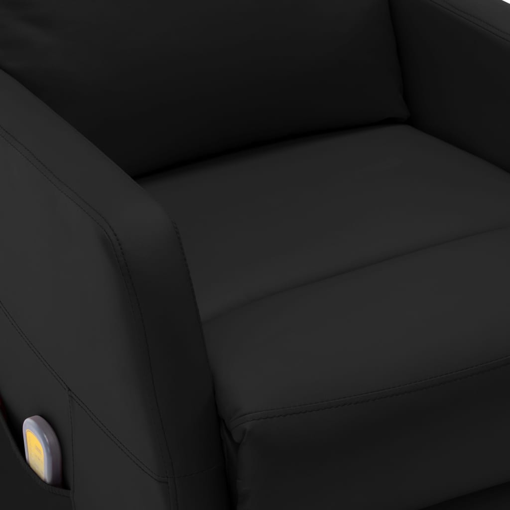 Massage Reclining Chair Faux Leather Black 321359
