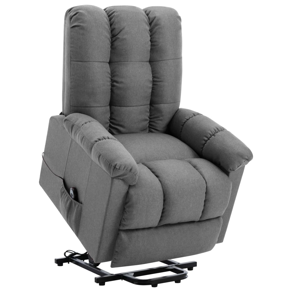 Stand Up Recliner Light Gray Fabric Grey 321778