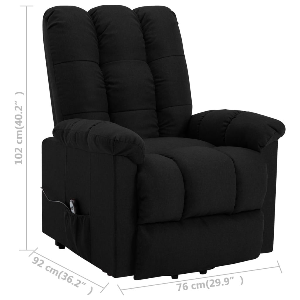 Stand Up Recliner Fabric Black 321780