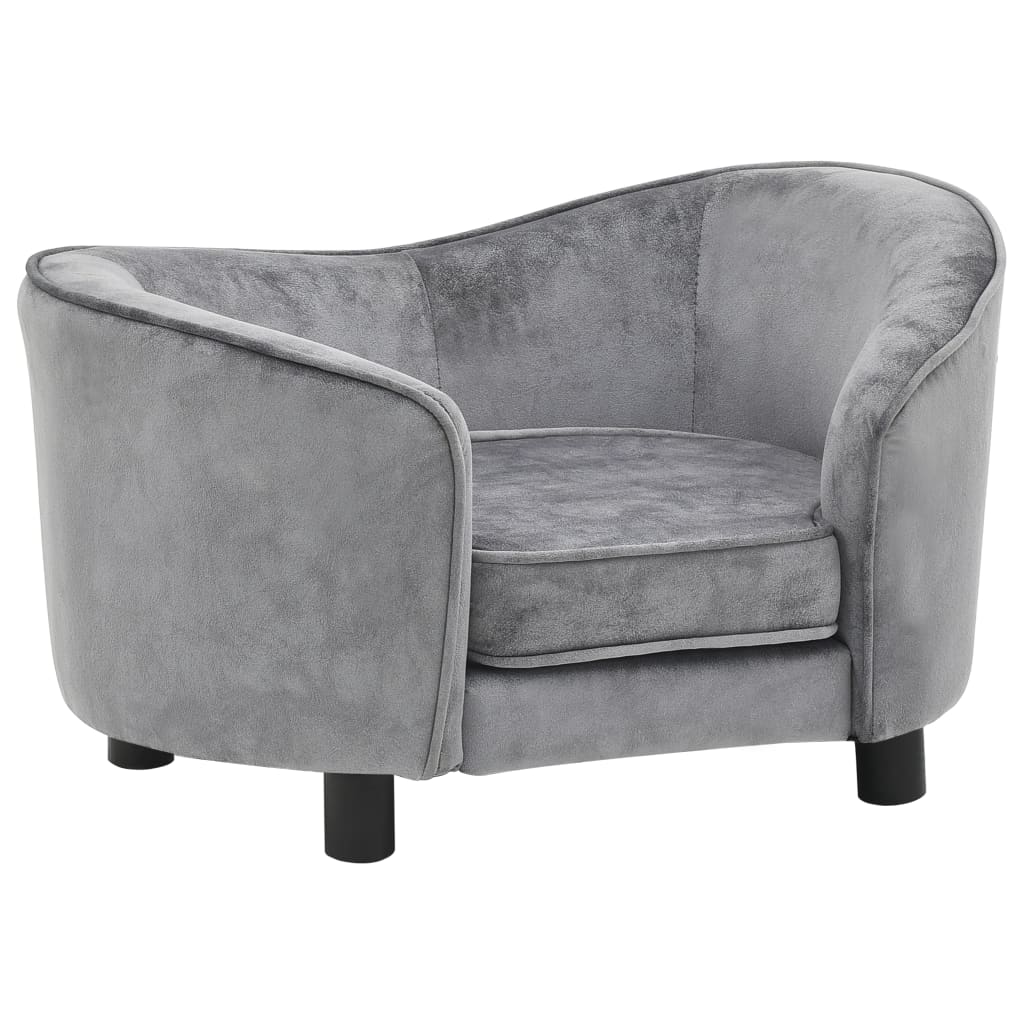 Dog Sofa Gray Plush Grey 170941